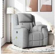 vidaXL Massagesessel, Massagesessel Hellgrau Stoff
