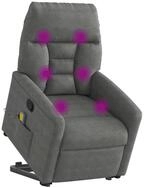 vidaXL Sessel Massagesessel mit Aufstehhilfe Dunkelgrau Mikrofasergewebe (1-St)