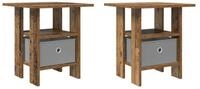 vidaXL Nachttisch 41 x 40 x 45 cm Nachttisch 2er Set Nachtschrank Altholz...
