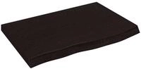 vidaXL Regal Wandregal Dunkelbraun 60x40x(2-4) cm Massivholz Eiche Behandelt,...