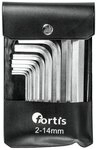fortis Schraubendreher, (10 St), Winkelschraubendreher-Satz 2-14 mm
