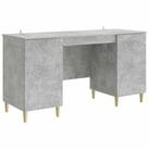 vidaXL Schreibtisch 142,5 x 50 x 75 cm Schreibtisch Betongrau Spanplatte...