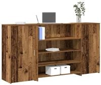 vidaXL Schreibtisch 200 x 50 x 1035 cm Empfangstheke Altholz-Optik 200x50x103,5...