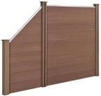 neu.holz Gartenzaun, (mit Pfosten), &raquo;Utrera&laquo; Lamellenzaun mit Schr&auml;ge WPC