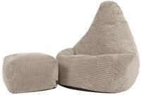 icon Sitzsack Kinder Sessel aus Cord Flauschig &bdquo;Dalton" mit Hocker (Spar-Set,...