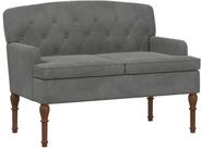 vidaXL Sitzbank 2-Sitzer Sofa mit Knopfheftung Dunkelgrau 111 x 65 x 79 cm Samt