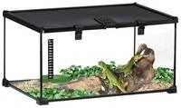 PawHut Terrarium mit Thermometer, Metall Schwarz 50 x 30 x 35 cm