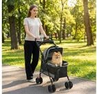 PawHut Hundebuggy Faltbar Katzenwagen mit Kissen, Netzfenstern, Getr&auml;nkehalter,