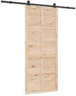 vidaXL Schiebet&uuml;r Schiebet&uuml;r 100 x 208 cm Massives Kiefernholz Natur (1-St)