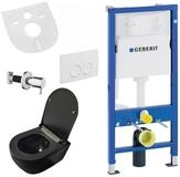 Belvit Tiefsp&uuml;l-WC UP100-AL6612-SET, Belvit Wand WC Set sp&uuml;lrandlos Schwarz...