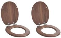 vidaXL WC-Sitz 44 x 38 cm WC-Sitz Toilettensitz Soft-Close2 pcs Braun 44x38 cm...