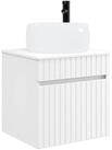vidaXL Badezimmerspiegelschrank Wandmontierte Waschbecken-Vanit&auml;t Wei&szlig; 49 x...