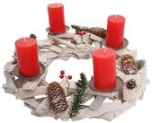 MCW Adventskranz T870, Mit 4 Kerzenhaltern, Aufwendig geschm&uuml;ckt