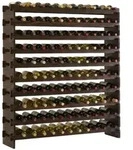 PROREGAL&reg; Weinregal NAVARRA aus Holz braun 123 cm x 135 cm x 28 cm