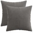 vidaXL Kissenbezug Kissenbezug 2 pcs ALMELO Dunkelgrau 40 x 40 cm Cord, (2...