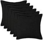 vidaXL Kissenbezug Kissenbezug 6 pcs HOUTEN Schwarz 55 x 55 cm Boucl&eacute;, (6...