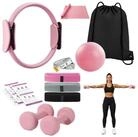 relaxdays Pilates-Ring 11-teiliges Pilates Set (11-tlg), Pink