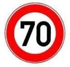 Warnschild VKZ.274-70 Ronde 600mm 70 km/h RAL-G&uuml;tezeichen Folie RA2
