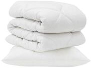 vidaXL Bett Bettdecke mit Kissen 2 Stk. Wei&szlig; Mikrofaser (2-tlg)