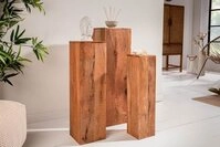 riess-ambiente Beistelltisch MAKASSAR 80cm natur (Set, 3-St., 3x Dekos&auml;ule),