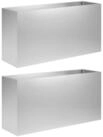 vidaXL Blumentopf Garten-Pflanzgef&auml;&szlig; 2 stk. Silber 100 x 30 x 50 cm (2 St)