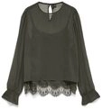 Vero Moda Blusenshirt VMLALIE LS LACE TOP WVN 186323 Forest Night