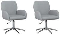 vidaXL B&uuml;rostuhl B&uuml;rost&uuml;hle 2 Stk. 54 x 58 x 90 cm Hellgrau Stoff (2 St)