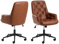 ACTONA GROUP Schreibtischstuhl Erik, Schreibtischstuhl, PU retro Cognac, 5 Stern