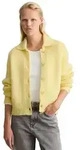 Marc O'Polo DENIM Strickjacke mit Polokragen mit Schurwolle und Alpakawolle gelb S