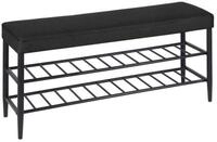 relaxdays Schuhbank mit 2 Schuhablagen, schwarz, 100 cm