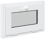 vidaXL Fenster 60 x 40 cm Kellerfenster RISOR 60x40 cm PVC und Glas Wei&szlig;