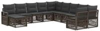 vidaXL Gartenlounge-Set Gartensofa-set 11 stk. Grau Poly-Rattan, (11-tlg)