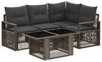 vidaXL Gartensofa Gartensofa-set 5 stk. Grau und Dunkelgrau Poly-Rattan, 5 Teile