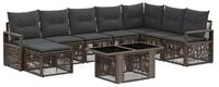 vidaXL Gartensofa Gartensofa-set 9 stk. Grau und Dunkelgrau Poly-Rattan, 9 Teile