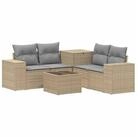 vidaXL Gartensofa Sofa Set 6 stk. Beige und Hellgrau Polyrattan und Stahl, 6...