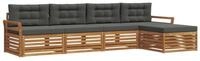 vidaXL Gartenlounge-Set Outdoor-Sofagarnitur 5 stk. Natur und Anthrazit, (5-tlg)