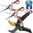 LuxusKollektion Gartenpflege-Set Gartenschere Set mit Handschuhen, Bypass,