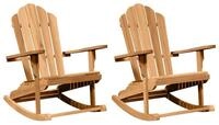vidaXL Gartenstuhl Adirondack-Schaukelstuhl 2 stk. Braun Massivholz (2 St)