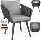 tillvex Gartentisch tillvex&reg; Gartenstuhl Set Wetterfest mit Armlehne Rope...