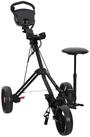 vidaXL Golftrolley 95 x 69 x 114 cm Golf-Dolly mit Sitz Schwarz 95x69x114 cm...