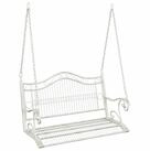 vidaXL Hollywoodschaukel Schaukelbank Stahl 115 x 61 x 63 cm Antik Wei&szlig;, 1 tlg.
