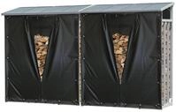 Quick Star Kaminholzregal Au&szlig;en Aluminium 2er Set Pro mit / ohne Wetterschutz,