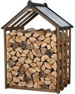WONDERMAKE Kaminholzregal Holz mit Dach au&szlig;en Brennholzregal Feuerholzregal