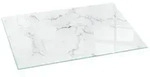 Tulup Bodenschutzplatte Wei&szlig; Marmormuster, Schutzplatte aus Geh&auml;rtetem Glas