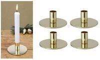 Novaliv Kerzenst&auml;nder 20426-4x (4 St), 4er-Set Stabkerzenhalter Metall Gold...