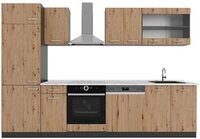 Vicco K&uuml;chenzeile R-Line, Artisan Eiche/Anthrazit, 300 cm, AP Marmor