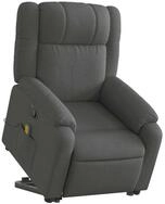 vidaXL Sessel Massagesessel mit Aufstehhilfe Dunkelgrau Stoff (1-St)
