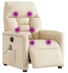 vidaXL Sessel Massagesessel Elektrisch Beige Mikrofasergewebe (1-St)