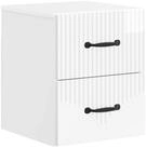 vidaXL Nachtkommode vidaXL Wandmontierter Nachttisch Hochglanz Wei&szlig; 34,5 x 33...