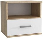 Masseno Nachttisch NOCTA 48 cm Nachtschrank mit 1 Schubladen Eiche Sonoma